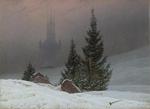 欧洲12-19世纪油画五_FRIEDRICH, Caspar David - Winter Landscape with Church